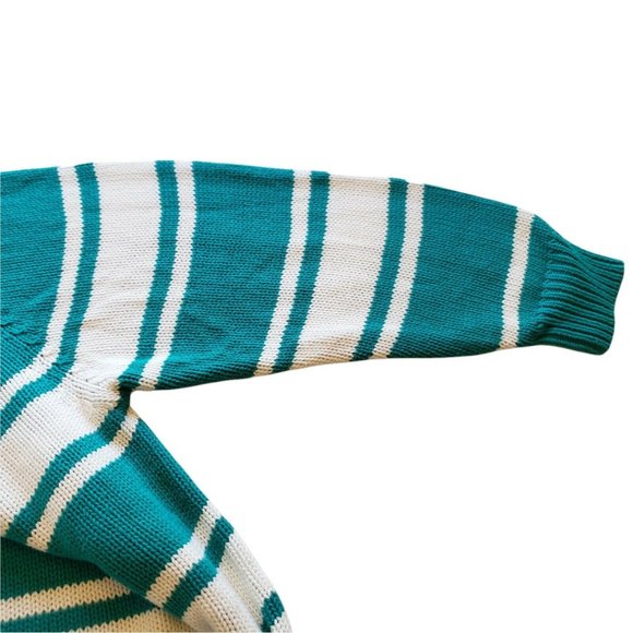 Vintage 1990's Sweater Striped Parker Vienna 100% Cotton Size M - Picture 3 of 10